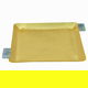 Tofaria steel serving tray with Al Saif Gallery marble handle, 26 x 26 x 2 cm, square - gold product image 1