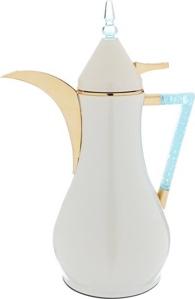 Al Saif Gallery Maha thermos set, two pieces, 1 liter, thermal glass inner shell, steel outer shell - pearl product image 6