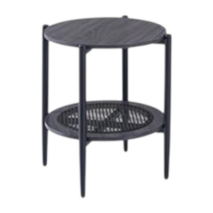 طاولة جانبية مودرن خشب MDF و ستيل، 55×45 45 سم - رمادي غامق product image 2