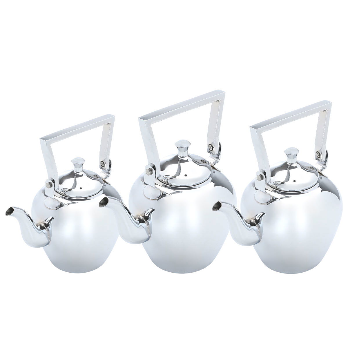 Sulaiman Steel Al Saif Gallery kettle Set, 1.2+1.6+2.0 oz, 3 Pieces - Silver product image 2