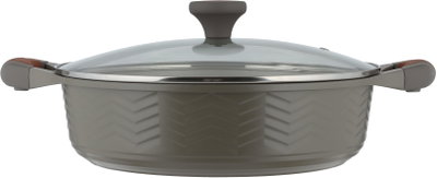 طقم قدور داي كاست الومنيوم روبوست، 9 قطع، غطاء زجاج، يد سيليكون - رمادي product image 4