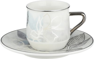 طقم فناجين قهوة تركي بورسلان السيف غاليري، 13سم، 12 قطعة، صحون، مسكة يد - متعدد الألوان product image 3