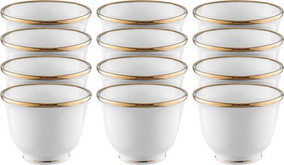 طقم فناجين قهوة عربي بورسلان السيف غاليري، 12 قطعة - أبيض product image 1