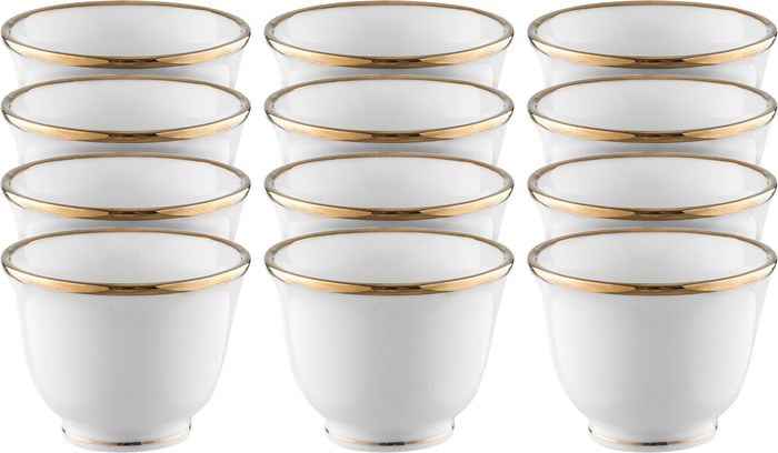 طقم فناجين قهوة عربي بورسلان السيف غاليري، 12 قطعة - أبيض product image 1
