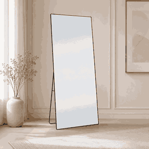 مراية ستاند زجاج، 180×80 سم، ستاند معدن - اسود product image