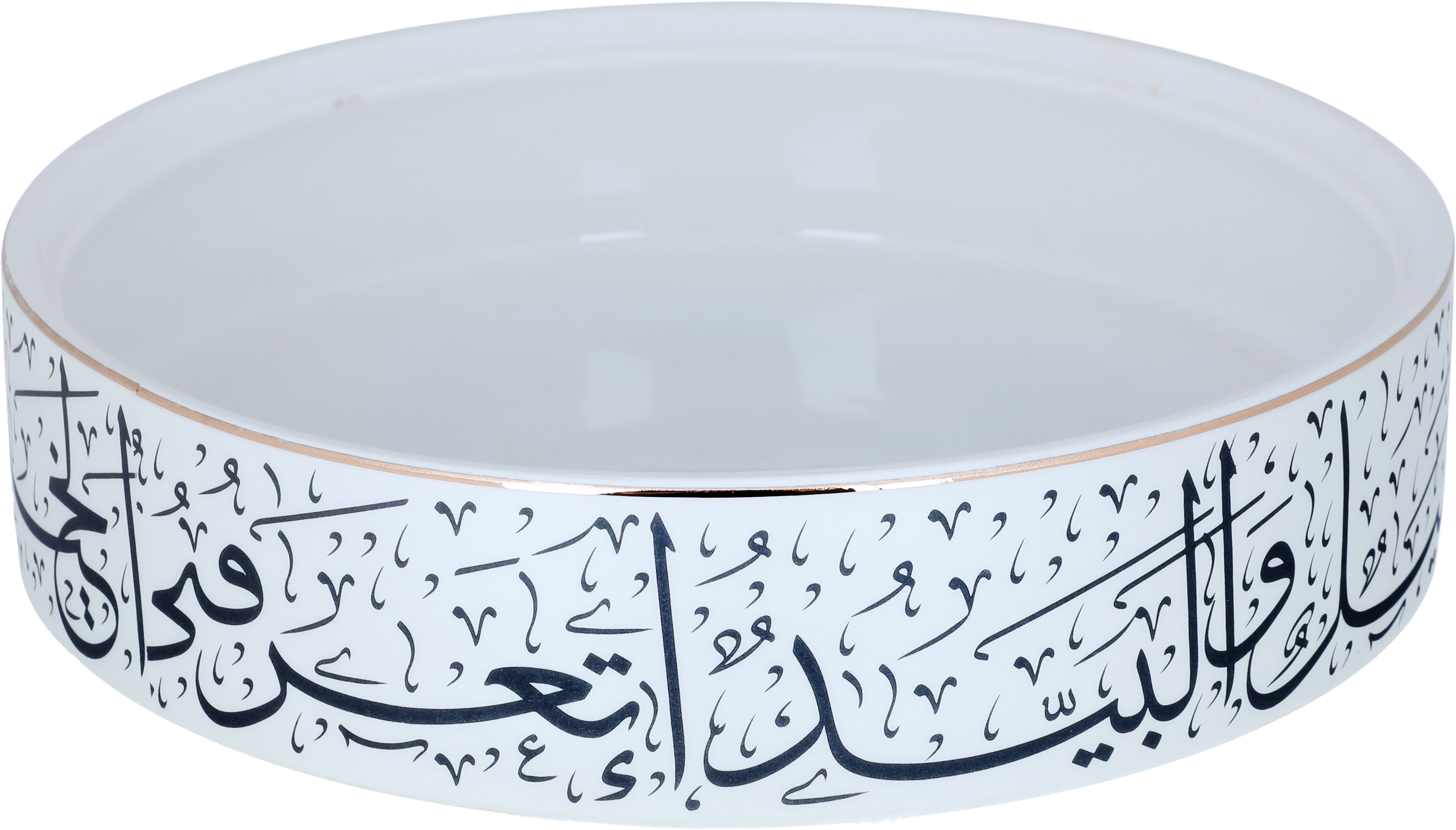 وعاء تقديم صهيل بورسلان السيف غاليري، دائري بغطاء - أبيض product image 1