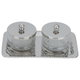 Al Saif Gallery Tray Set with 2 stainless steel cups, 3 pieces - silver product image 1