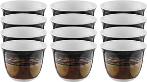 Al Saif Gallery Porcelain Arabic Coffee Cups Set, 12 Pieces - Black product image