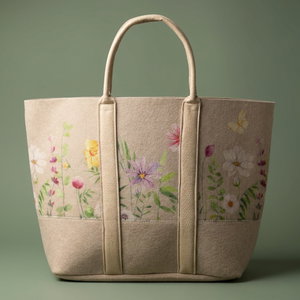 شنطة ترامس قماش السيف غاليري، 35x20x35 سم، نقش زهور - بيج product image