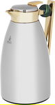 Al Saif Gallery Alaa thermos set, 1/0.75 liter, two pieces, thermal glass inner container, steel outer shell - silver product image 2