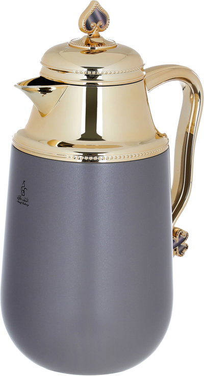 Al Saif Gallery Fatima thermos set, 1/0.7 liter, two pieces, thermal glass inner shell, steel outer shell - Cappuccino product image 8