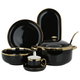 طقم سفرة بورسلان السيف غاليري، 51 قطعة، دائري - أسود product image 1