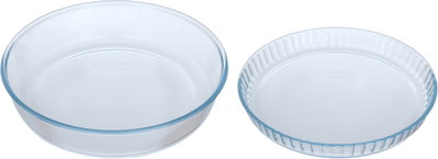طقم صواني فرن زجاج بايركس، قطعتين - شفاف product image 2