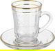 Al Saif Gallery glass tea and coffee serving set, gold, 26 pieces - transparent product image 3