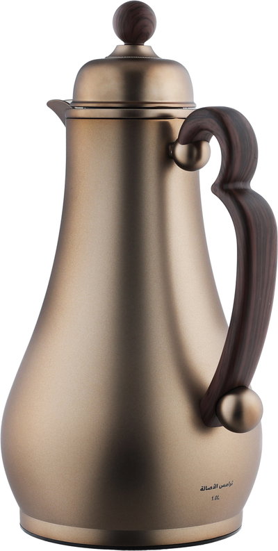 Al Saif Gallery Al Asalah Thermos Set, 1 + 1 Liter, 2 Pieces, Inner Glass Case, Stainless Steel Outer Body - Dark Bronze product image 8