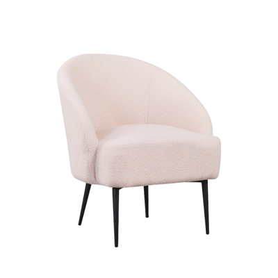 Modern Metal Chair, 85×80×75 Cm, Boucle Fabric - Beige product image 5