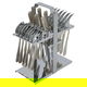طقم ادوات مائدة استيل السيف غاليري، 30 قطعة، مع ستاند - فضي ذهبي product image 2