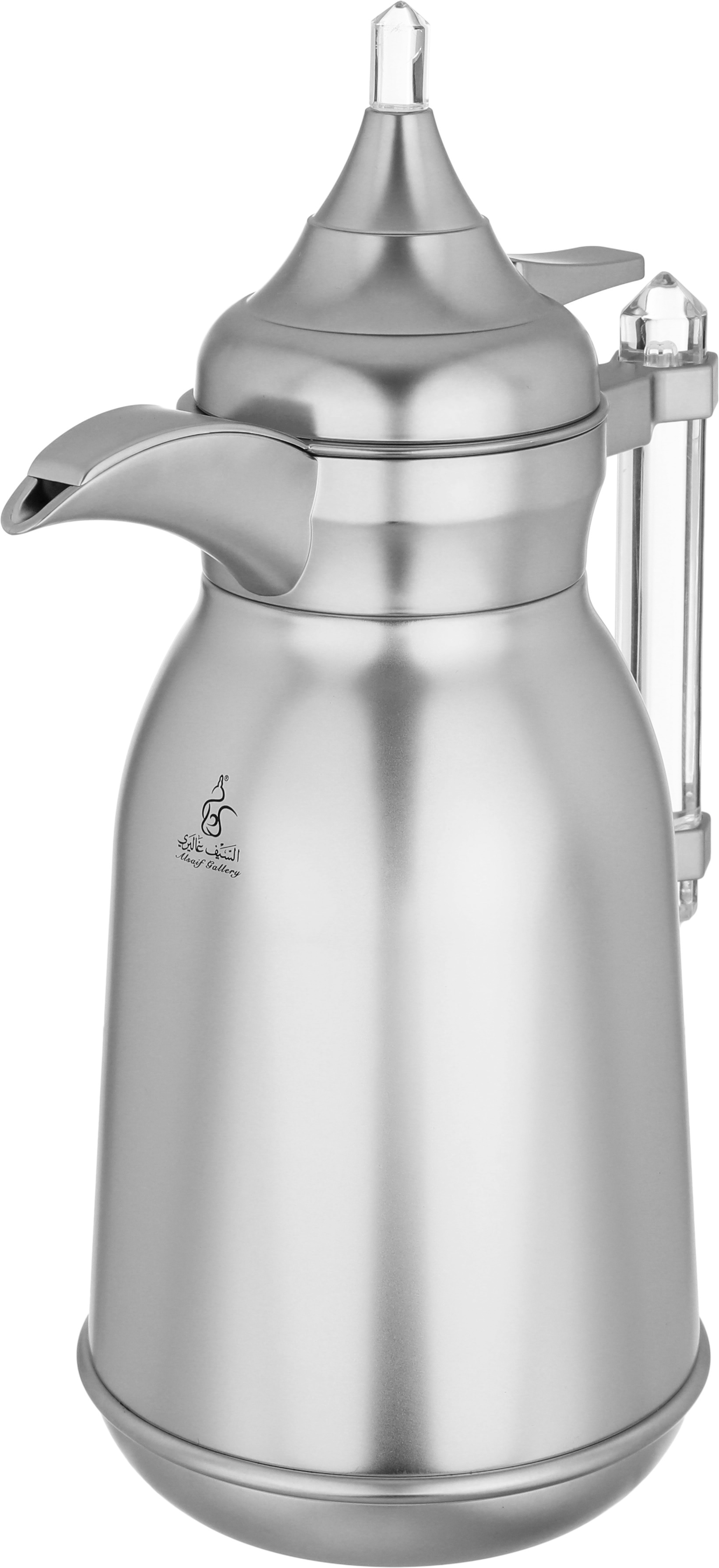 Al Saif Gallery Shahad thermos set, 1 liter, thermal glass inner shell, plastic outer shell, 2 pieces - silver product image 3