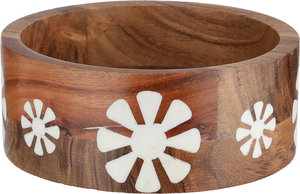 تمرية بغطاء ستانلس استيل السيف غاليري، 15x15x17 سم، قاعدة خشبي بنقوش، دائري - متعدد الألوان product image 2