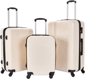 طقم شنط سفر ABS ليمرا، 3 مقاسات، 4 عجلات، زاويه 360 درجة، OT-2022 - بيج product image