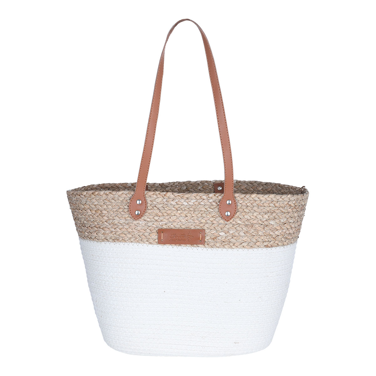 Al Saif Gallery wicker thermos bag, 50 x 33 cm - beige white product image 1