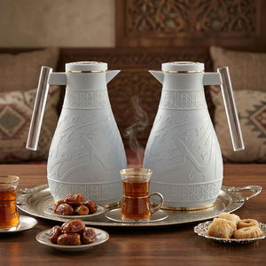 طقم ترامس كرم السيف غاليري، 1 / 0.65 لتر، 2 قطعة، حافظة داخلية زجاج حراري، ضغاط - رمادي فاتح product image 2