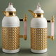 SaraAl Saif Gallery Thermos Set, 1/1 liter, crystal handle, thermal glass inner case, stainless steel outer body - pearl product image 1