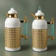 Al Saif Gallery Sarah thermos set, 1 liter, crystal handle, thermal glass inner case, steel outer case - pearly gold product image 1