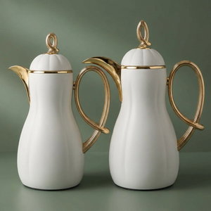 Al Saif Gallery Arwa thermos set, 1/1 liter, thermal glass inner container, plastic outer shell - light gray product image