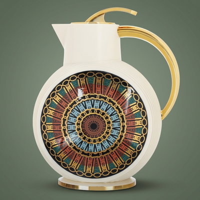 ترمس الجوهرة جلوري، 900 ملل، حافظة داخلية زجاج - بيج product image 1