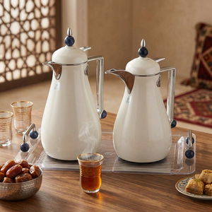 طقم ترامس كريستال السيف غاليري، 1/0.7 لتر، طوفرية، حافظة داخلية زجاج حراري، هيكل خارجي استيل - لؤلؤي فضي product image 2