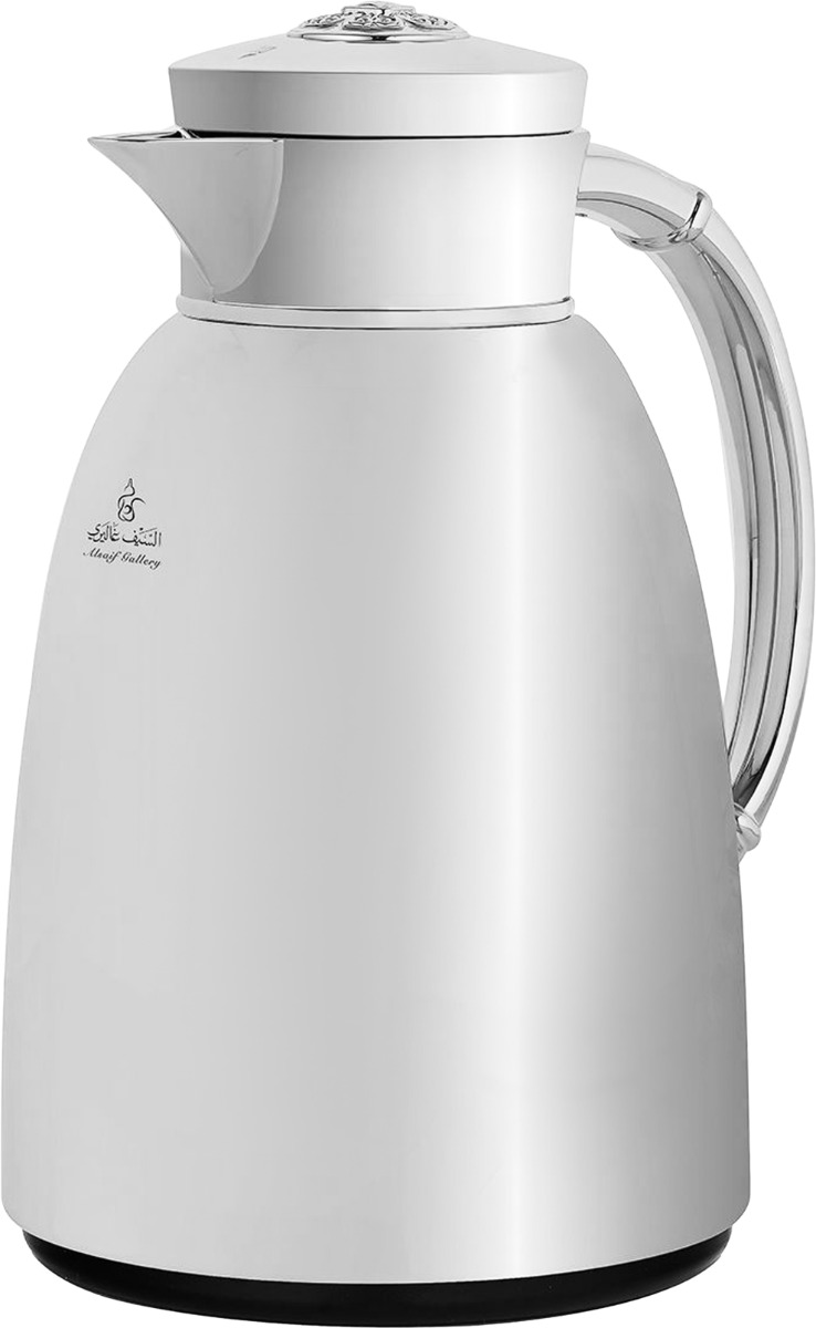 Al Saif Gallery Yatooq thermos, 1 liter, thermal glass inner container, steel outer shell - silver product image