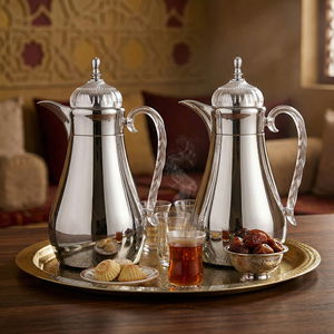 طقم ترامس الهنوف السيف غاليري، 0.7/1، 3 قطعة، حافظة داخلية زجاج حراري، ضغاط، طوفرية - فضي product image 2