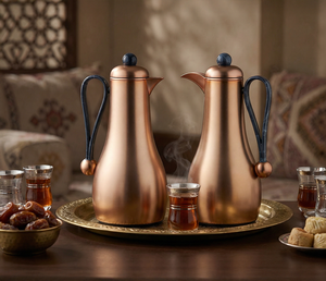 طقم ترامس غيم السيف غاليري، قطعتين، 1/1 لتر، حافظة داخلية زجاج، يد زرقاء - نحاسي product image 2