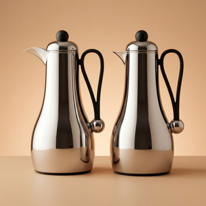 طقم ترامس غيم السيف غاليري، قطعتين، 1/1 لتر، حافظة داخلية زجاج، يد اسود - فضي product image