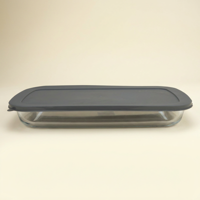Al Saif Gallery Max Glass Oven Tray, 2.9 Liter, 39.5x23.8x5.2 cm, with Lid - Transparent product image 1