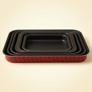 طقم صواني تيفلون تيفال، 6 قطع - احمر product image