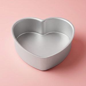 قالب كيك المونيوم بيك شيف، 8×2 بوصة، شكل قلب - فضي product image