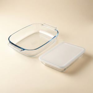 طقم صواني فرن زجاج بايريكس، قطعتين - شفاف product image