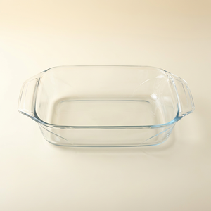 صينية طهي زجاج بايركس، 35×23×7 سم، مربع - شفاف product image