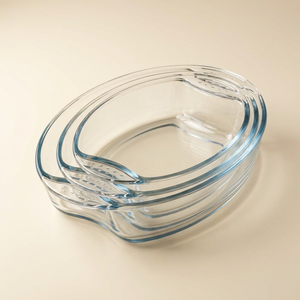 طقم صواني فرن زجاج ميروليكس، 3 قطع - شفاف product image