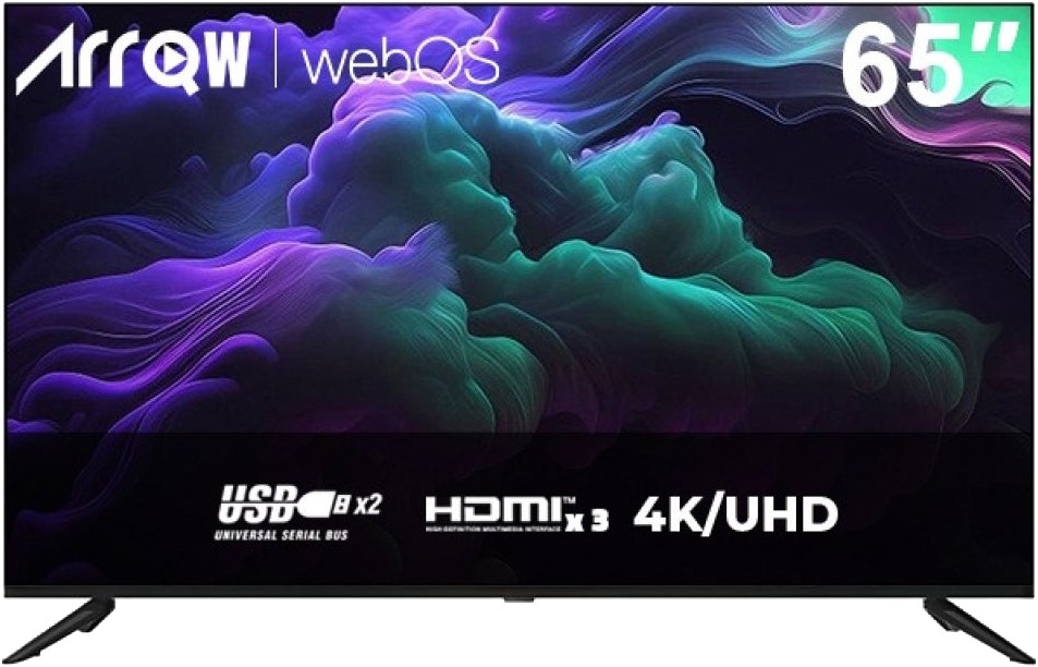 65-inch Arrow Smart TV, with Wall Mount, 4K Ultra HD, 3840 x 2160, 8GB, RO-65LPWS - Black product image
