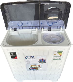 Arrow RO-11TTB Electric Washing Turbo  Machine with Dryer, 10 Kg, 1600 RPM, Compact Design, Top Load, Twin Tub- White product image 2