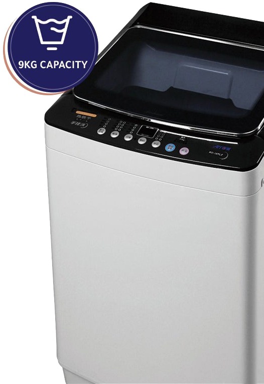 Arrow RO-10TLT Automatic Washing Machine with Dryer, 9 Kg, 410 Watt, Top Load, 8 Programs, LED Display, Child Lock, Tempered Glass Lid - Light Gray product image 2