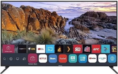 تلفزيون سمارت بدون اطار جي في سي برو، 65 بوصة، شاشة QLED، 4K UHD، نظام ويب او اس، ريسيفر داخلي، ريموت كنترول، حامل جداري، GVC-65WQ8100 - اسود product image 1