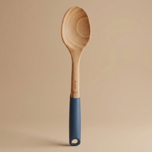 Al Saif Gallery Plastic Food Stirring Spoon, 32 x 6.5 cm, Wooden Handle - Dark Blue Wooden product image