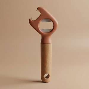 Al Saif Gallery Stainless Steel Plastic Can Opener, 17 x 6 cm, Wooden Handle - Brick product image