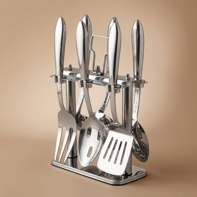 طقم ملاعق طبخ استيل السيف غاليري، 7 قطع، - فضي product image 1