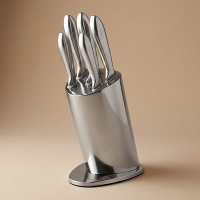 طقم سكاكين مع ستاند استيل السيف غاليري، 6 قطع - فضي product image 1