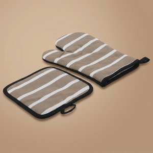 Al Saif Gallery Fabric Oven Mitt Set, 2 Pieces - White & Black product image